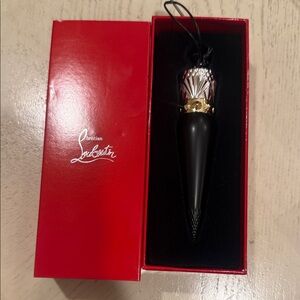Christian Louboutin Black and Gold Lipstick Pendant red dramadouce 005